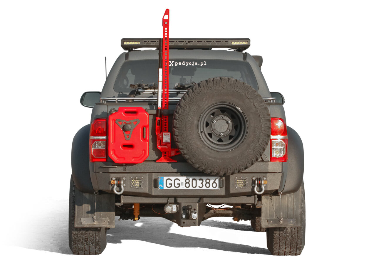 Mocowanie koła i kanistrów do zderzaków – Gondola More 4×4